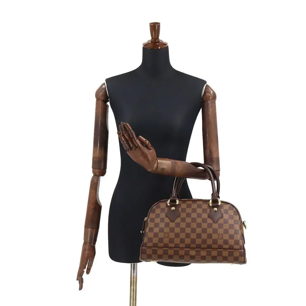 Louis Vuitton Damier Duomo Hand Bag Ebene Gold Metal Fittings